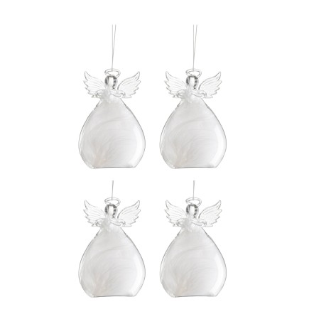 Boite de 4 boules de Noël en verre transparent 7.8x7.8x11.4 cm