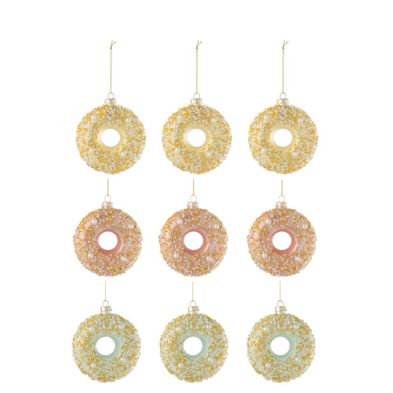 Boite de 6 boules de Noël en verre multicouleur 9x3.5x9.5 cm Boite de 6 boules de Noël en verre multicouleur 9x3.5x9.5 cm