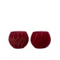 Set de 2 photophores en verre rouge 10x10x8 cm Set de 2 photophores en verre rouge 10x10x8 cm