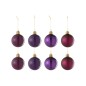 Boite de 8boules de Noël en verre mauve 8x8x8 cm
