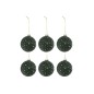 Boite de 6boules de Noël en verre vert 8x8x8 cm
