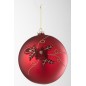 Bola de Navidad de vidrio rojo de 15x15x15 cm