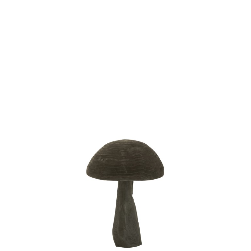 Champignon en Bois Noir 28x28x39cm