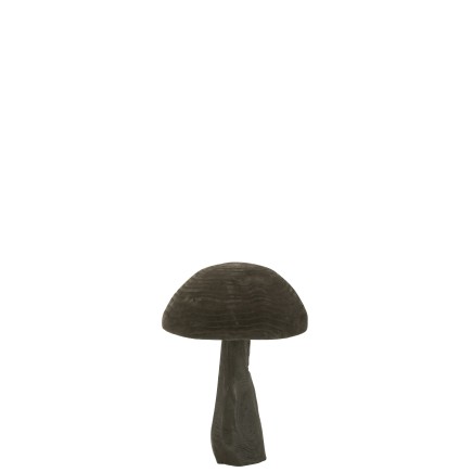 Champignon en Bois Noir 28x28x39cm