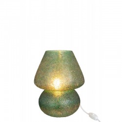 Lámpara de mesa de vidrio verde 23x23x30cm