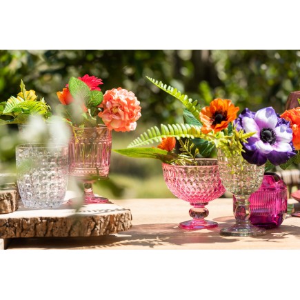 Verre de table en relief transparent 10x9 cm
