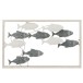 Decoration Murale Poisson Nage Metal/Bois Blanc/Gris H 3 cm