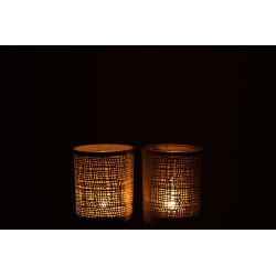 PHOTOPHORE IBIZA VERRE BLANC/GREIGE SMALL ASSORTIMENT DE 2