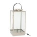 Lanterna quadrada em metal prateado 31,5 x 30 x 76 cm Lanterna quadrada em metal prateado 31,5 x 30 x 76 cm