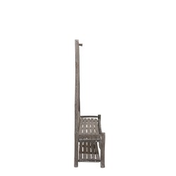 BANC+PORTEMANTEAU 5 CROCHETS HALL BOIS CHENE CHINOIS BRUN FONCE