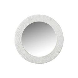 Miroir rond en résine blanc 50.3x3.2x50.3 cm