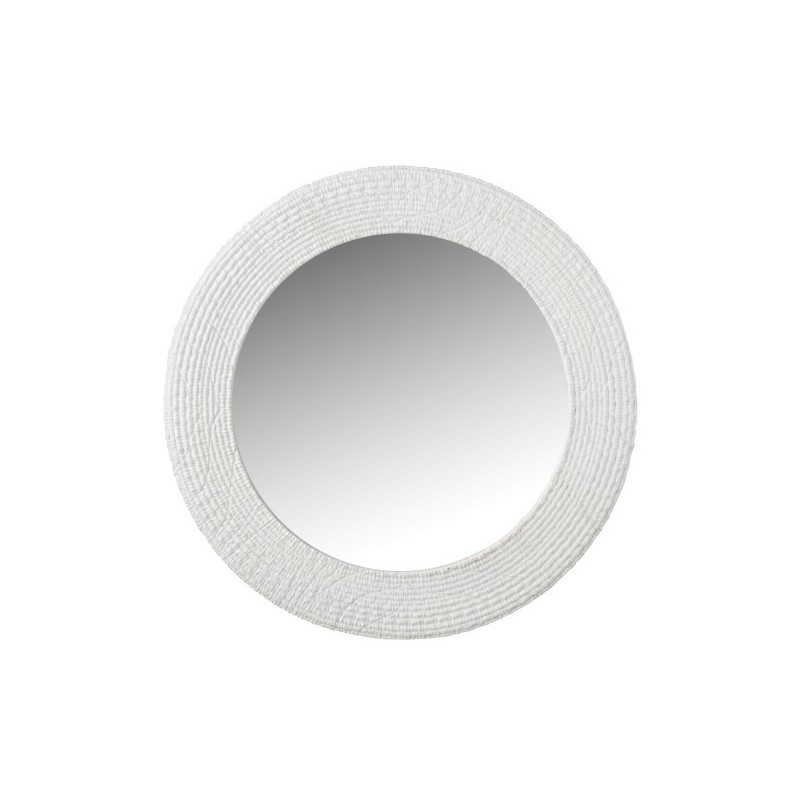 Miroir rond en résine blanc 50.3x3.2x50.3 cm