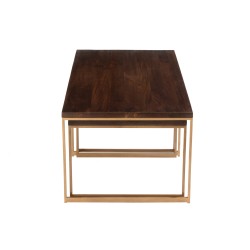 Set de 3 tables d’appoint en métal Marron 120x60x46,5cm