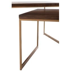 Set de 3 tables d’appoint en métal Marron 120x60x46,5cm
