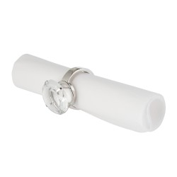 Anillo de servilleta en forma de alianza de plástico gris y transparente de 5 cm de diámetro