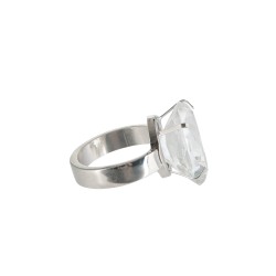 Anillo de servilleta en forma de alianza de plástico gris y transparente de 5 cm de diámetro