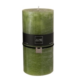 Bougie cylindrique 140H en Paraffine vert 10x10x20 cm