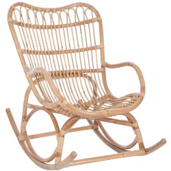Mecedora de madera natural 110x70x97 cm