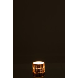 Photophore en verre rose doré 7x7x8 cm