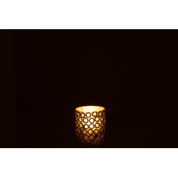 Photophore en verre argent 7x7x8.5 cm