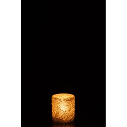 Photophore en verre or 8x8x9 cm
