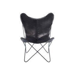 Chaise lounge en métal et cuir noir 92x65x90 cm