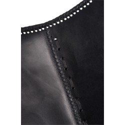Chaise lounge en métal et cuir noir 92x65x90 cm