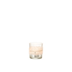 Photophore en Verre transparent 7,5x7,5x8cm