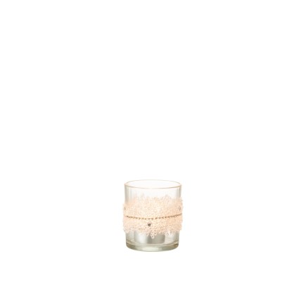 Photophore en Verre transparent 7,5x7,5x8cm
