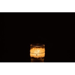 Photophore en Verre transparent 7,5x7,5x8cm