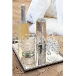 Photophore en verre transparent 9x9x10 cm