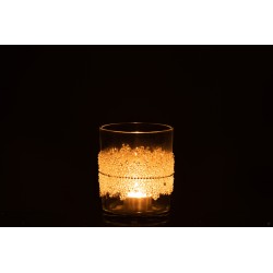 Photophore en verre transparent 10.5x10.5x12.5 cm