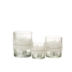 Photophore en verre transparent 10.5x10.5x12.5 cm