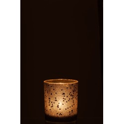 Photophore en verre noir 9x9x10 cm