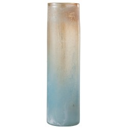 Vase Scavo Bord Cylindrique Verre Orange/Bleu H 40 cm