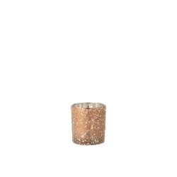 Portavelas de vidrio Salmón 7.5x7.5x8 cm
