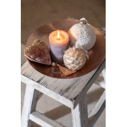 Boite de 4 boules de Noël perlées en verre blanc et argent