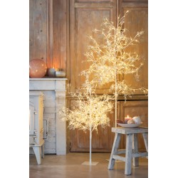 Árbol luminoso con ramas y hojas brillantes con luces LED de 180 cm