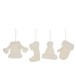 Conjunto de 4 Suspensiones de Navidad en textil beige 18x1x13 cm Conjunto de 4 Suspensiones de Navidad en textil beige 18x1x13 cm
