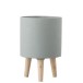 Cache-pot sur pied en Ciment Bleu 19,5x19,5x30cm Cache-pot sur pied en Ciment Bleu 19,5x19,5x30cm