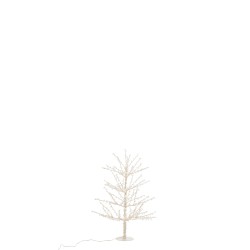 Árbol desnudo con luces LED, de metal blanco, 77 x 77 x 125 cm
