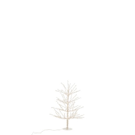 Albero spoglio con luci LED in metallo bianco 77x77x125 cm