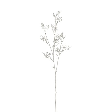 Branche de baies artificielles en plastique argenté 84 cm