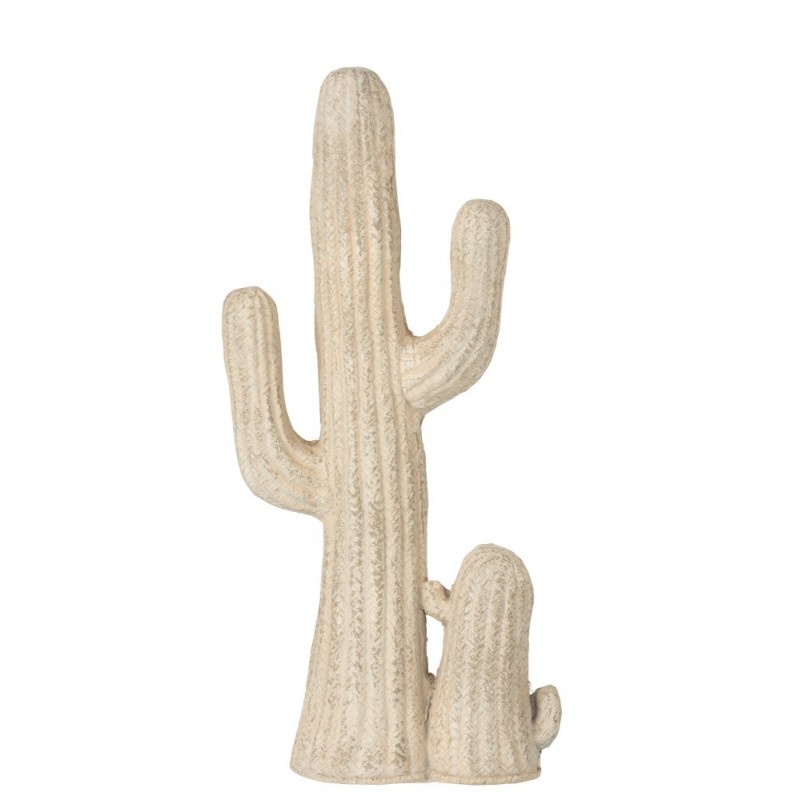 Cactus décoratif en résine beige 28x14x58 cm