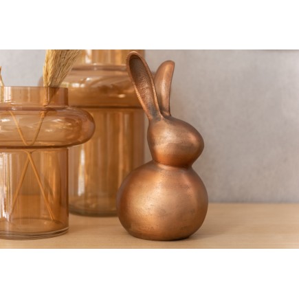 Vase anneau en verre orange 18x18x20 cm