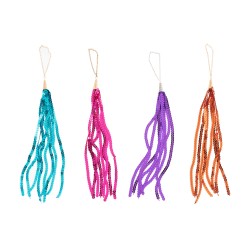 Set de 4 suspensions de Noël en plastique multicouleur 2x2x31 cm