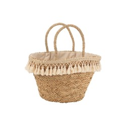 Sac de plage en rotin en bois naturel 49x24x46 cm