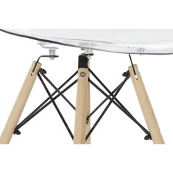 Chaise de Salle à Manger DKD Home Decor Naturel Métal Transparent Polycarbonate Hêtre (48 x 54 x 80 cm)