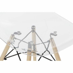 Chaise de Salle à Manger DKD Home Decor Naturel Métal Transparent Polycarbonate Hêtre (48 x 54 x 80 cm)