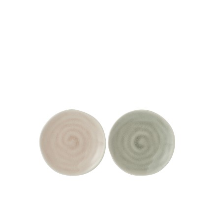 Lot de 2 assiettes en poterie taupe D15cm